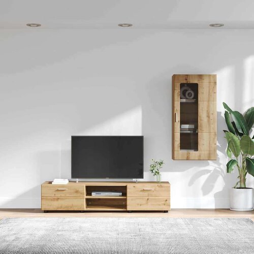  Set TV komoda s ladicama Umjetnički hrast Konstruirano drvo Slike