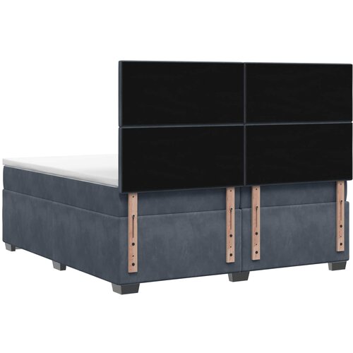  Boxspring krevet s madracem Tamnosiva 200 x 200 cm Bar&amp;scaron;un Slike