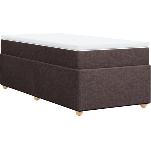 VidaXL Krevet s oprugama i madracem tamnosmeđi 100 x 200 cm od tkanine Slike