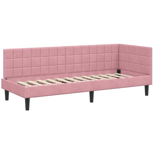 vidaXL Kotna postelja z vzglavjem Roza 80 x 200 cm Žamet, (5000069224) Cene