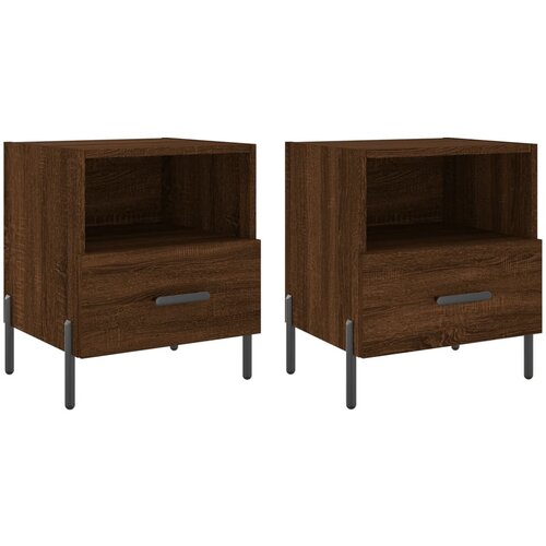 Maison Chic Dvo delni komplet Nočne omarice - Nočne mize rjavi hrast 40x35x47,5 cm inženirski les, (21689952) Cene