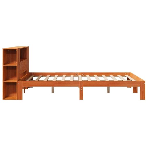 VidaXL Krevet s regalom za knjige bez madraca 140x200 cm od borovine Slike