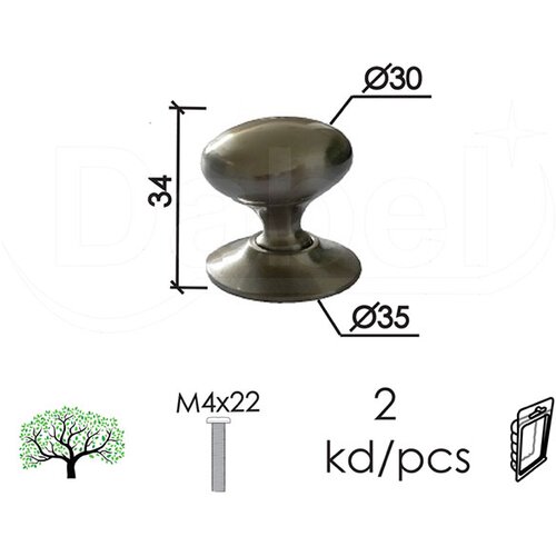 Dabel dugme za nameštaj d11 hr 35 mm (2kom) m4x22 mm dbp1 Cene
