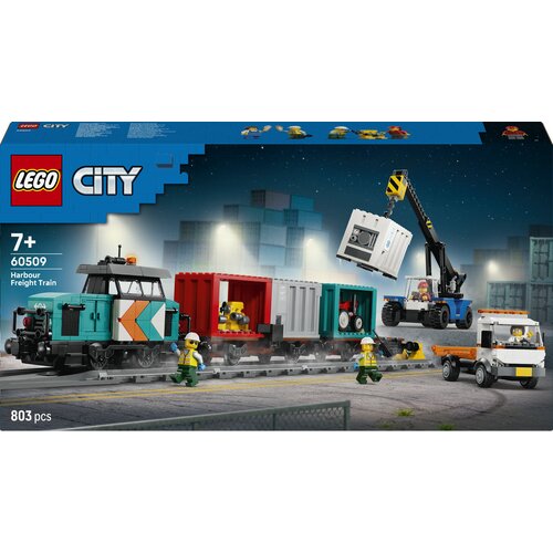 Lego LEGO&amp;reg; City - Pristani&amp;scaron;ki tovorni vlak z žerjavom in tovornjak (60509) Slike
