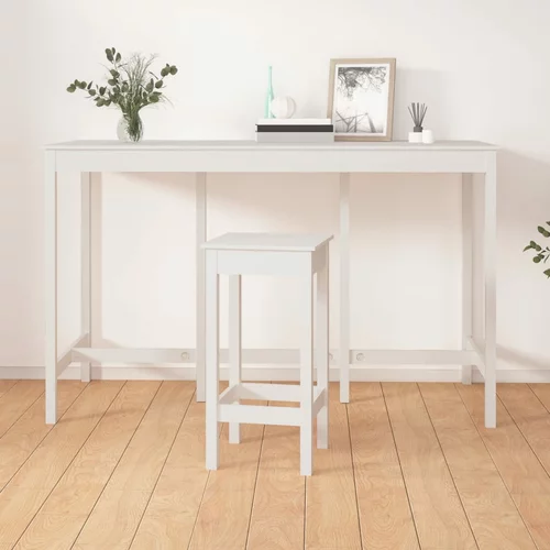 vidaXL Barski stol bijeli 180x80x110 cm od masivne borovine