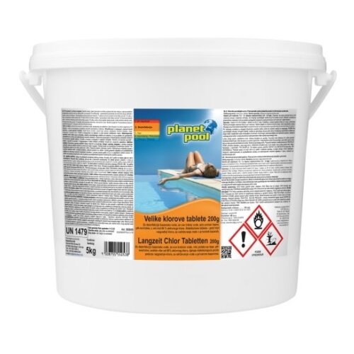 Velike počasitopne velike klorove tablete planet pool (5 kg) Slike