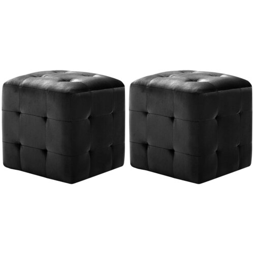 VidaXL Nočne omarice 2 kosa črne 30x30x30 cm žametno blago Slike