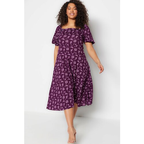 Trendyol Curve Plus Size Dress - Purple - A-line Slike