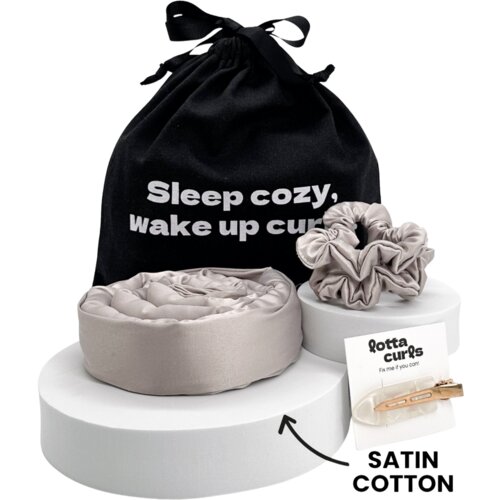 Lotta Curls Satin Cotton set s trakom za kodranje las - Champagne Cene