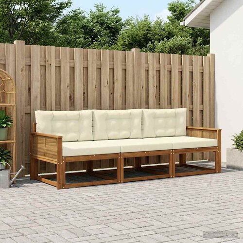  Set vanjskih sofa 3 kom. Prirodna i krem Cijene