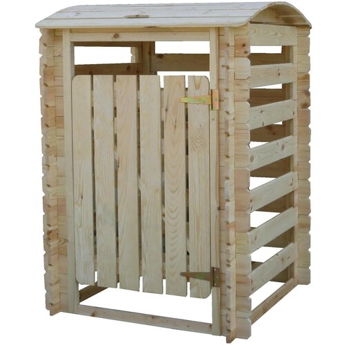 Timbela Lopa za smeti za 1 kontejner, masivni les - 97 x 97 x H137 cm - M606-1, (21956338) Cene