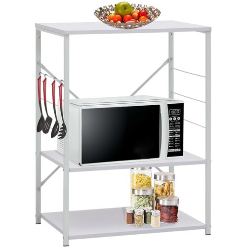 Ormarić za mikrovalnu pećnicu bijeli 60 x 39,6 x 79,5 cm drveni Cijene