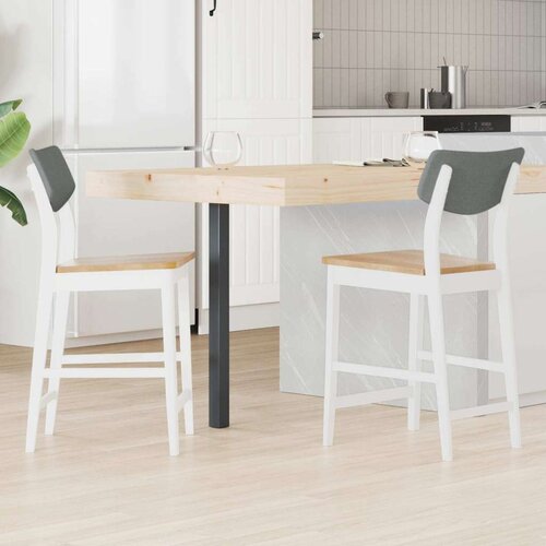  Trpezarijske stolice 2 pcs Bijelo 48 x 49 x 95 cm - bijela i prirodna Cijene