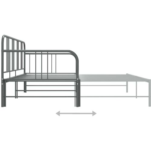 VidaXL okvir za krevet na razvlačenje sivi metalni 90 x 200 cm Slike