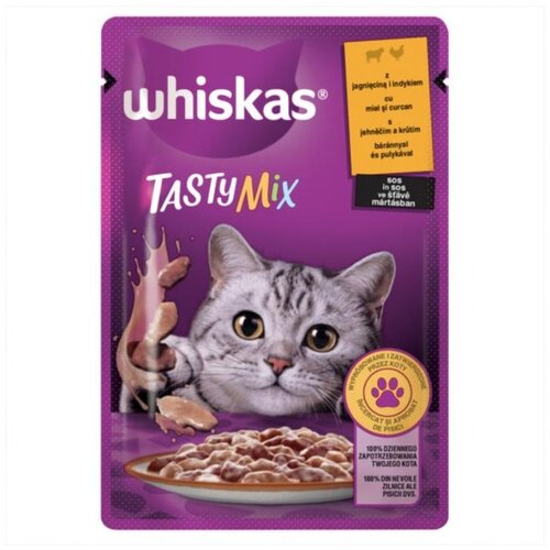 whiscas purina hrana za odrasle mačke whiskas tasty mix, jagnjetina i ćuretina, 85g Cene