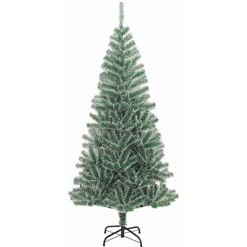  Umjetno Božićno Drvo s Snježnim Flokom i LED Svjetlom 180 cm Slike