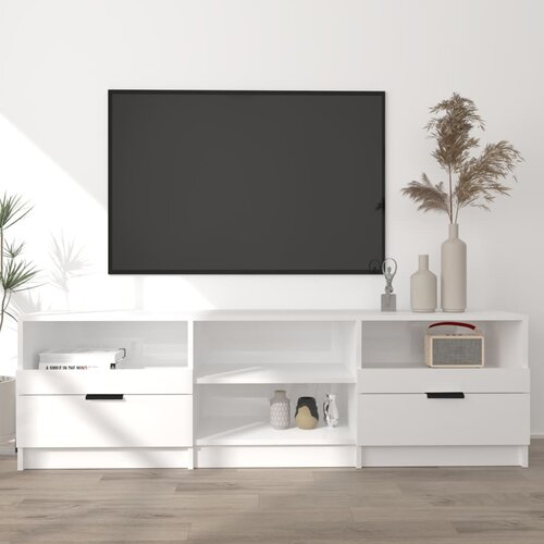 Furnova TV omarica visok sijaj bela 150x33,5x45 cm konstruiran les, (21922434) Slike