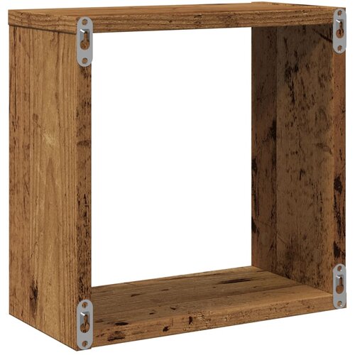  Kockaste zidne police 6 kom boja staro drvo 30x15x30 cm drvene Slike