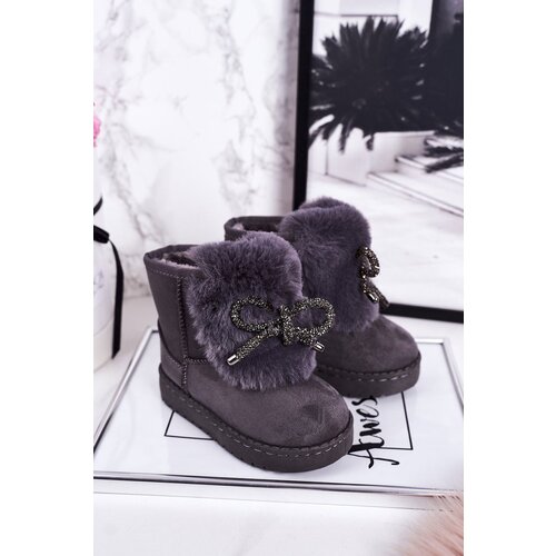 Kesi Children&amp;#039;s Snow Boots Insulated With Fur Suede Grey Amelia Slike