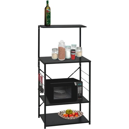Ormarić za mikrovalnu pećnicu crni 60 x 39,6 x 123 cm drveni Cijene