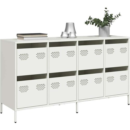 vidaXL Komoda bela 135x39x73,5 cm hladno valjano jeklo Cene