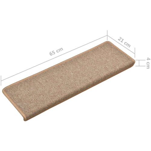  Tepisi za stepenice 15 kom 65x21x4 cm svjetlosmeđi Slike
