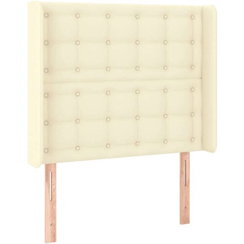  Uzglavlje krem 93 x 16 x 118/128 cm od umjetne kože Slike