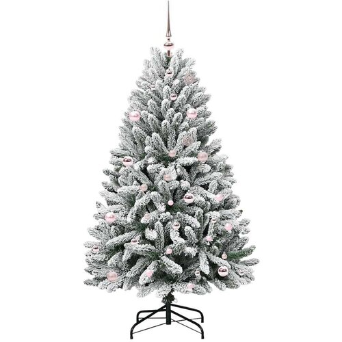 VidaXL Umjetno božićno drvce Zelena i bijela 150 cm PVC i metal Slike