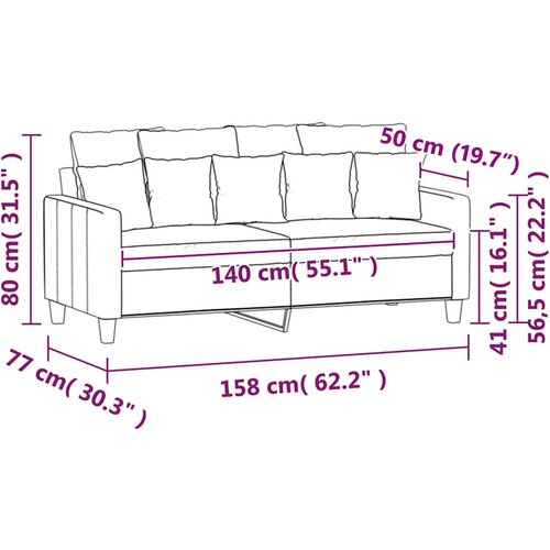  Dvosjed od tkanine smeđi 140 cm Slike