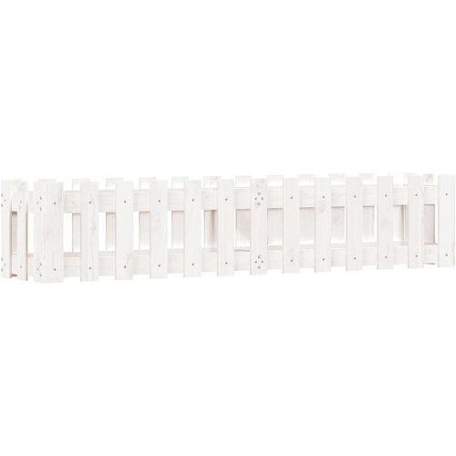 vidaXL Vrtna visoka greda z ograjico bela 150x30x30 cm trdna borovina Cene