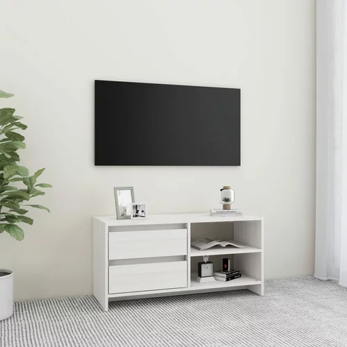 TV ormarić bijeli 80 x 31 x 39 cm od masivne borovine