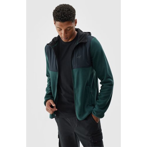 4f Men's Fleece With Hood Regular WAW24TFLEM269-40S Dark Green Slike