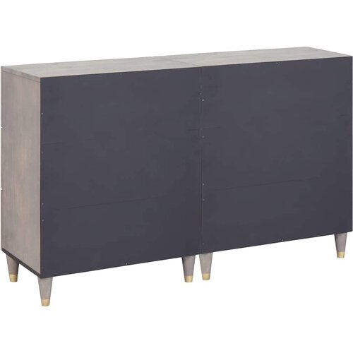  Kreveta s ladicama 2 pcs Siva 60 x 33 x 75 cm Čvrsto drvo manga Slike