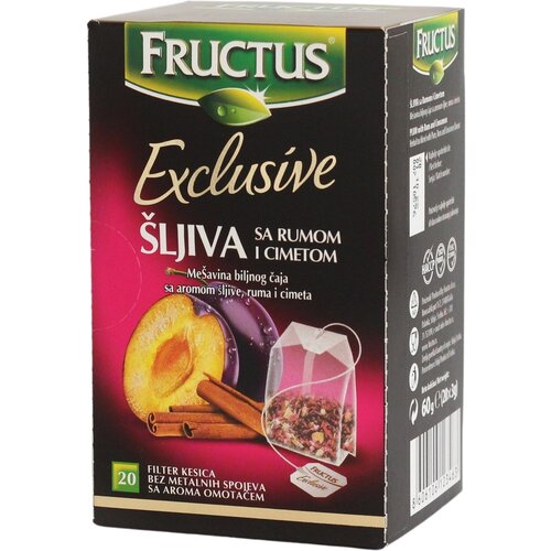 Fructus čaj šljiva rum limeta 60g Cene
