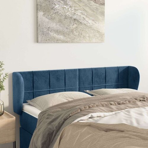  Uzglavlje s ušima tamnoplavo 147x23x78/88 cm baršunasto Cijene