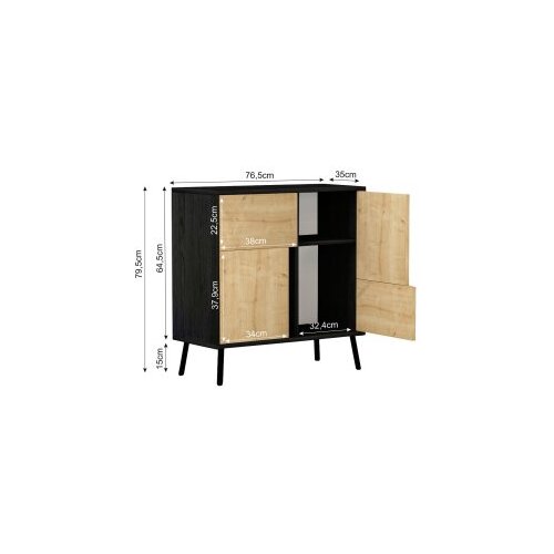 Hanah home vi&amp;scaron;enamenski ormar darien black wood sapphire oak Slike