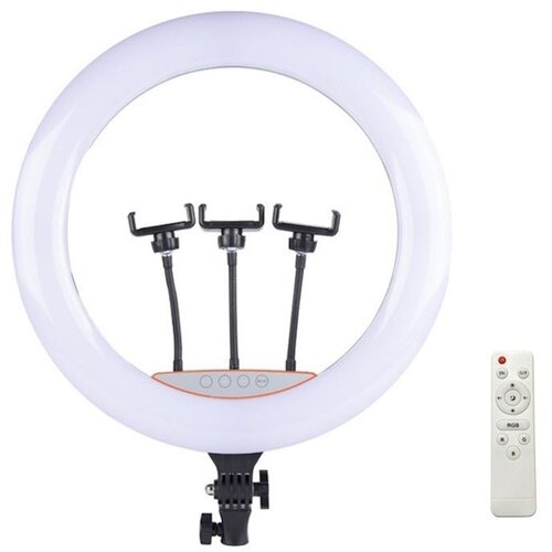 ILIKE elight SR18 46 cm led svetlobni obroč s 3x držalom za pametni telefon + 220 v adapter + bt daljinski upravljalnik črna, (21230794) Slike