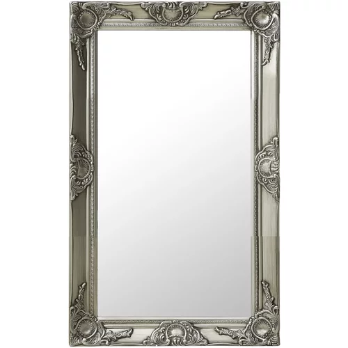 vidaXL Stensko ogledalo v baročnem stilu 50x80 cm srebrno