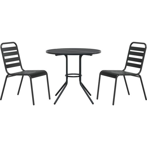 Maison Chic Vrtni stoli - Stol za vrt 3 kosi antracit pra&amp;scaron;no barvano jeklo JS1499, (21877990) Slike