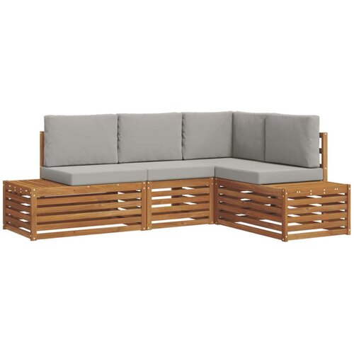  Setovi sofa s jastukom 4 Komad Prirodna i svijetlo siva Slike