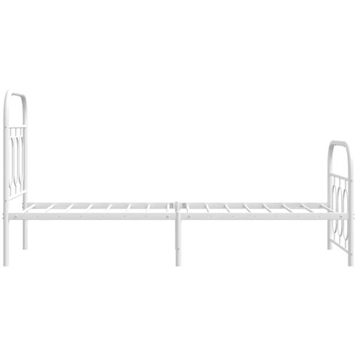  Metalni okvir kreveta uzglavlje i podnožje bijeli 75x190 cm Slike