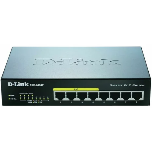 D-link mrežno stikalo DGS-1008P/E, 8-portno gbit poe