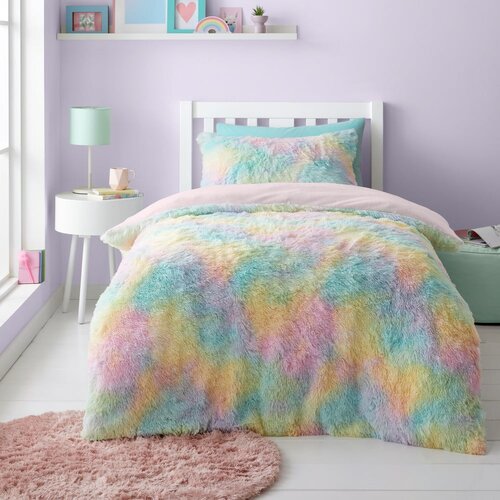 Catherine Lansfield Otro&amp;scaron;ka posteljnina za zakonsko posteljo iz mikropli&amp;scaron;a 200x200 cm Rainbow Cuddly &amp;ndash; Slike