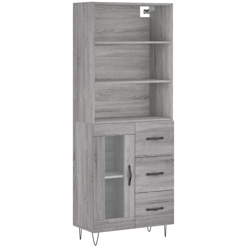 Maison Chic Visoka Komoda - Predalnik siva sonoma 69,5x34x180 cm inženirski les, (21718637) Slike