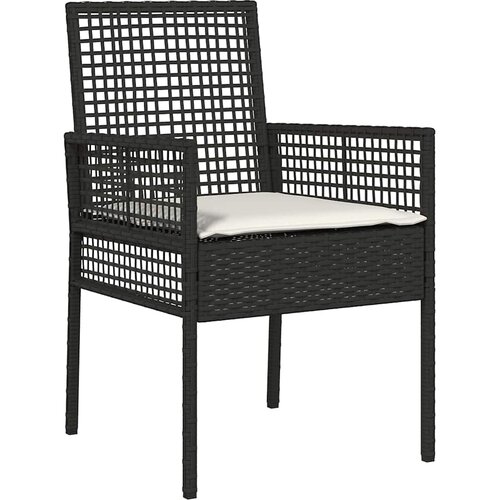  Vrtna stolica s jastukom 2 pcs Crna 55 x 53 x 85 cm poliratan Slike