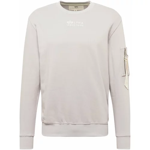 Alpha Industries Sweater majica siva / bijela
