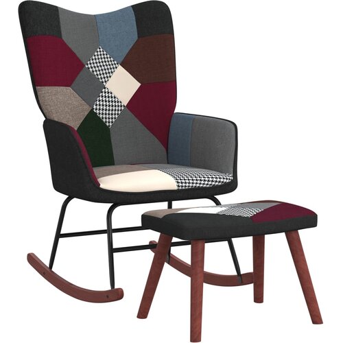 vidaXL stolica za ljuljanje s osloncem za noge patchwork od tkanine Cijene