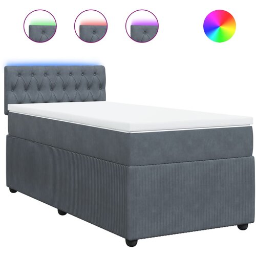 Maison Chic Box spring postelja - Vzmetna postelja z vzmetnico temno siva 90x200 cm žamet SL16845, (21894909) Cene