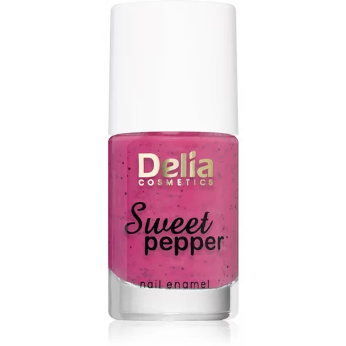 Delia Cosmetics Sweet Pepper Black Particles lak za nohte odtenek 08 Berry 11 ml