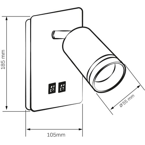  LED zidna spot svetiljka PARIS 1xGU10/10W/230V + LED/6W/230V bela Slike